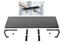 Deck Railing Table | Fits Patio or Deck Railing As A Dining Table, Side Table or Bar top | Aluminum with Simple Attaching Bracket System (Black)