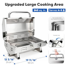 Boat Grill with Rod Holder Mount, Large Cooking Area for 4-5 People, Thickened 304 Stainless Steel, 3-Min Setup, Fast and Even Heating, Easy to Clean, Portable for Marine & Land Use, 1 Year Warrnaty