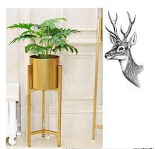 MIIKHI Plant Stands,Wrought Iron Storage Flower Stand,Indoor Floor Standing Flower Pot Green Radish Racknishings/Gold/S+L