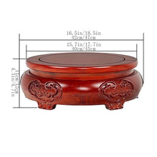 LUYOUBOZHU Vase Stand Round Wood Pedestal Display, Relief Sculpture Brackets, for Indoor Bonsai Teapot Vase(Large)