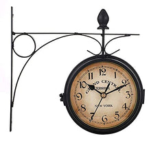EHVYBDX Wall Clock, Double Sided Wall Clock,Retro Wall Clock Outdoor Garden Wall Clock Outdoor Indoor Garden Wall Clock, Silent Non Ticking