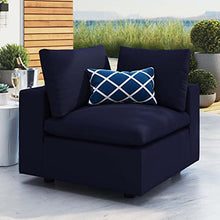 Modway Commix Outdoor Patio Sunbrella® Sectional Sofa Corner Chair in Navy
