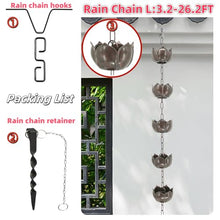 DFTDFYXYRain Chain Outdoor Rain Chains Rain Catcher Chain-Aluminum 3.2-26.2FT Adjustable Rain Catcher Chain for Drain Replacement, Garden Decoration,Suitable for Patio and Eaves Drainage,8m(26.2ft)