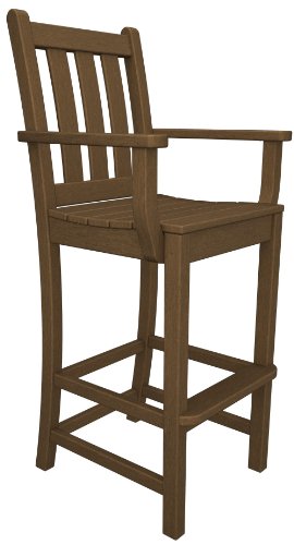POLYWOOD® Traditional Garden Bar Arm Chair in Black