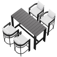 Modway Tahoe 5-Piece Outdoor Patio Bar Table Set in White