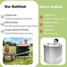 Deehouve Foldable Wood-Fired Outdoor Bathtub, Non-Inflatable & Portable Pool/Bathtub 2-in-1 Bath & BBQ Family Outdoor Use (black)