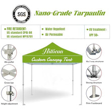 Custom Canopy Tent 10 x 10 Pop Up Canopy Tent for Tradeshow Advertising Gazebos with Logo, Nano-Grade Water Repellent Heavy Duty for Outdoor Events Business, w/Roller Bag (1 Full Wall + 2 Half Wall)