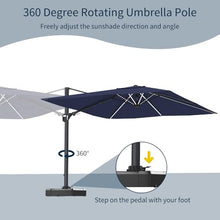 callmego Cantilever Patio Umbrella with LED Lighting for Outdoor Shade and Evening Use