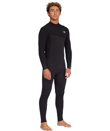Billabong Mens 3/2mm Revolution Natural Zipperless Fullsuit Wetsuit Black Large