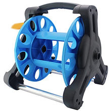 VIXARKO Hose Reel Cart Garden Hose Reels Small Compact Garden Hose Cart, Lightweight Simple ABS Hosemobile, Household Water Pipe Storage Rack, for Irrigation (Blue Hose Cart+15m Pipe)