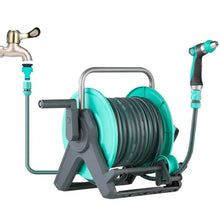 Wall Mounted Garden Hose Reel Truck, Outdoor Hose Reel, Portable Floor Hose Reel, Water Pipe Organization Guide Device (Hose Cart+30m Pipe)