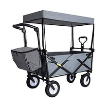 Folding Garden Trolley Cart with Canopy Heavy Duty Wagon Children's Luggage Cart Portable Shopping Cart