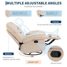 Garvee 360° Swivel Rocker Oversized Recliner Chair with Massage & Heating