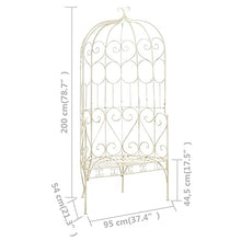 vidaXL Patio Bench 37.4" Iron Antique White