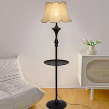 LUYOUBOZHU Floor Lamp Modern LED Floor Lamp with Side Table for Bedroom, Living Room, Office(White)