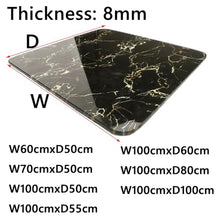 Rectangle Tempered 8mm Thick Polish Touch Corners Glass Table Top, Glass Table Top with Marble Design, Glass Coffee Table Rectangle Glass Table Top Replacement Rectangle Table Glass Top(D,100x55cm)