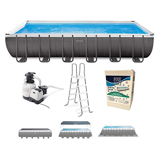 Intex Ultra XTR Frame Rectangular Swimming Pool Set Blue Gray
