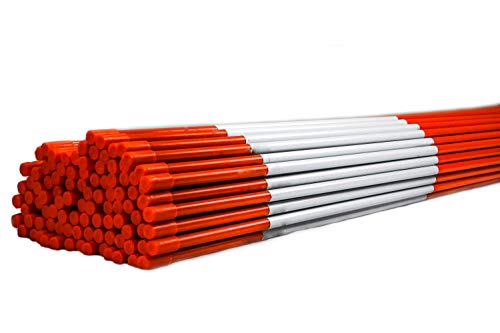 4ft Orange Driveway Markers - Reflective Tape, Pointed Tip, Armor Cap, Easy Installation (190)