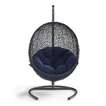 Modway EEI-739-NAV-SET Encase Swing Outdoor Patio Lounge Chair, With Stand, Navy