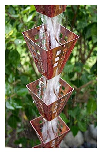 GVBNOTT Rain Chain, Rain Chains for Downspouts Japanese Style Water Guide Eaves Falling Gutter Functional and Decorative Replacement for for Exterior Gutters，K