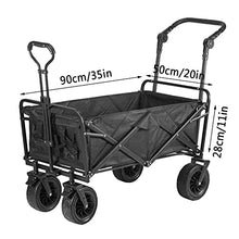 5sssallefaa Folding Camping Cart 4-Wheeled Utility Wagon Garden Trolley 100kg Load-Bearing