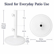 Treasure Garden 50 lb Classic Market Umbrella Base – White Cast Iron – Fits 1.5 Inch Poles