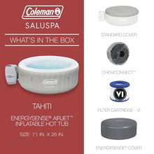 Coleman Tahiti EnergySense AirJet Inflatable Hot Tub Spa Gray