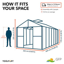 GFP 8.6x14.6 ft Walk in Greenhouse, 10mm Polycarbonate Panels
