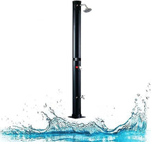 CFDZCP Outdoor Shower kit 10 Gallon / 38L Solar Heated Outdoor Shower W/Shower Head and Foot-Washing Tap, Square Base Black PVC Body, Adjustable Temperature，Easy Installation