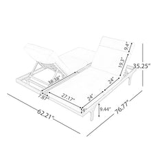 Christopher Knight Home Acacia Wood Chaise Lounge Chair Set of 2, Double/Single Outdoor Sunbathing Pool Lounger with 4'' Four-Folds Cushion, Patio Wooden Adjustable Backrest Lounge Sofa, Teak+Beige
