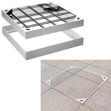 1pc Invisible Recessed Manhole Cover with Stainless Steel Frame - Durable Galvanized Lid for Garden Inspection Chamber(50x50x8cm)