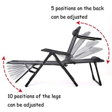 JIOLLGBBM Zero Gravity Recliner, Folding Patio Lounge Chair with Headrest, Adjustable Lawn Chair, 330 lb Capacity, for Outdoor Camping, Patio, and Lawn Use (C) (D)
