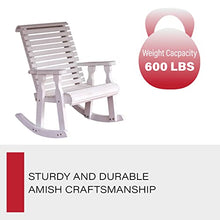 Amish Heavy Duty 600 Lb Roll Back Pressure Treated Rocking Chair (Semi-Solid White Stain)