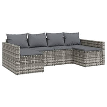 MNCVXAXG 2 Piece Patio Lounge Set with Cushions Gray Poly Rattan