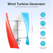 VBSNKLOI Wind Turbine Generator, Wind Generator Kit 400W 24V 3 Blade Portable Vertical Helix Nature Power System with Controller Energy