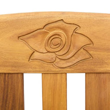 Solid Acacia Wood Hand Carved Rose Garden Bench 26.97x18.11x32.48in Brown