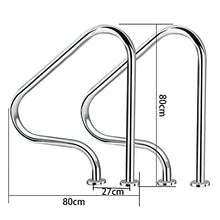 Swimming Pool Grab Rail Pool Handrails Rustproof Pool Stair Railing with Quick Mount Base Thickness 1mm 250lbs Load Capacity/Silver / 80x80x27cm (Silver 80x80x27cm)