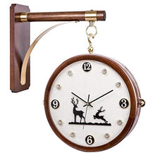 ERTTGWGF Home use Vintage Wooden Double Sided Bracket Mounted Silent Outdoor Indoor Station Clock for Garden Home White Clock Dial