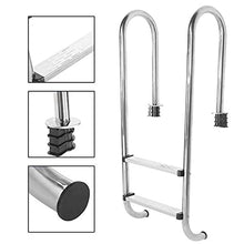 USZWBY Stainless Steel Anti Slip Anti Corrosion Swimming Pool Ladder with Two Step Pedal Swimming Pool Ladder Steps