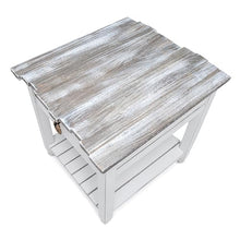 Sea Wind Florida Picket Fence Wood End Table with Drawer in White/Gray