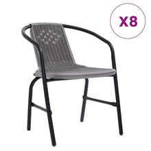smnyxs Garden Chairs 8 Pack Plastic Rattan Steel Frame