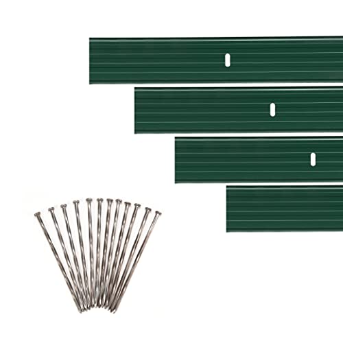 Dreamscape YardEdge Aluminum Landscape Edging - 12 Strips, 6ft Each (72ft Total), Green Duraflex Paint - Professional Quality Landscaping Border, Metal Divider for Lawn, Garden, Flowerbed
