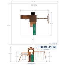 Backyard Discovery Sterling Point Cedar Swing Set with Green Wave Slide & Climbing Wall