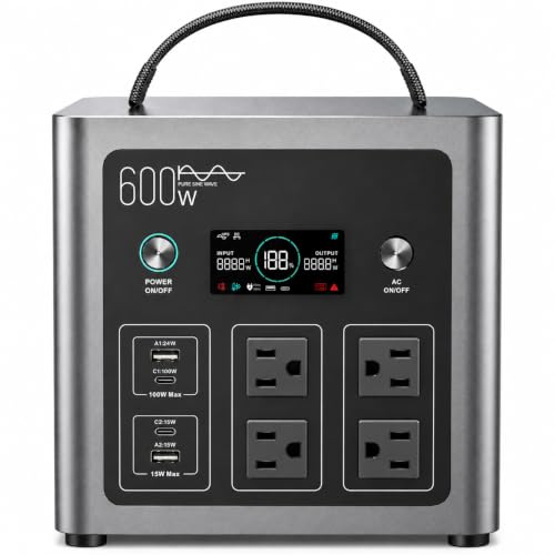 LIBRIDS Portable Power Station 640Wh LiFePO4 Battery 600W Solar Generator