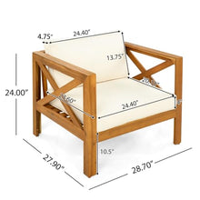 Hassyee Patio Bistro Set with Coffee Table for Living Room, Dining Room, Outdoor Wood Armchairs and Table Set with Removable Cushions for Balcony, Poolside, Garden, Lawn (Beige 2 Chairs)