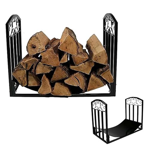 DJVHSRI Wrought Iron Fireplace Tool Firewood Stand, Firewood Rack Fire Wood Racks Outdoor, Large Free Standing Fireplace Wood Firewood Rack,