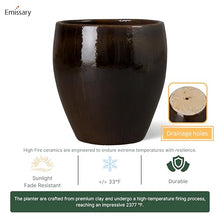 Emissary Home and Garden 18.5in. L x 19in. H Java Stoneware Round Planter with High-fire Treatment (Set of 1)