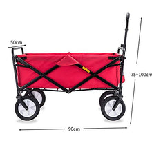 Wagon All Terrain Folding Utility Wagon with Push Bar - Portable Rolling Heavy Duty 80 KG. Capacity Canvas Fabric Cart - Beach, Garden, Sporting Events, Park, Picnic