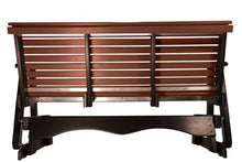 5 FT Brown Amish-Made Porch Glider – 1000 lb Heavy-Duty Poly Lumber wood Roll Back Glider – USA Crafted HDPE Outdoor Seating Furniture - Stainless Steel Hardware – Smooth, Quiet Glide - CupHolders
