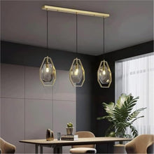 Classic Glass Pendant Light Fixture - 77cm Long Plate Chandelier with